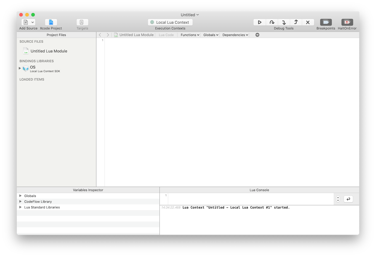 Empty project window