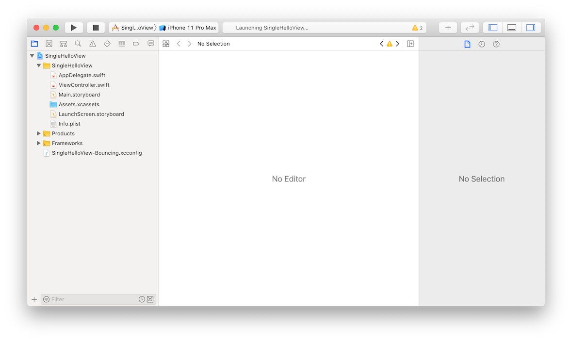 Associated Xcode project starting
