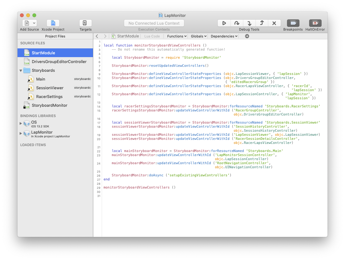 Reconfigured Bounces project window