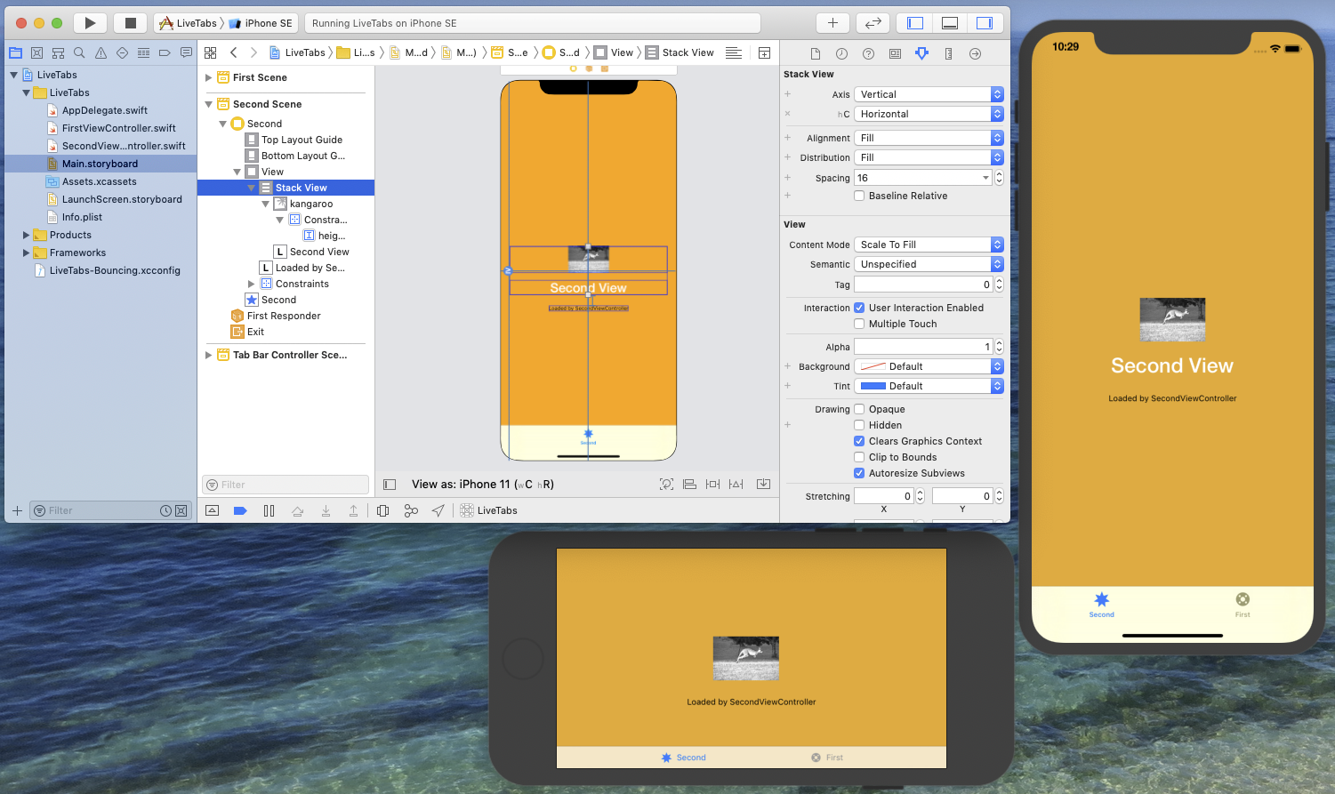Stack View axis variation for compact height