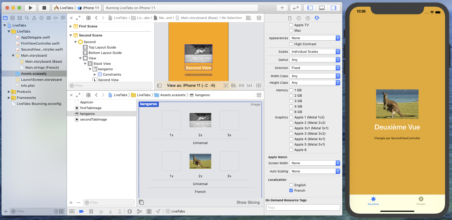 After setting a localized image variant in the LiveTabs assets catalog
