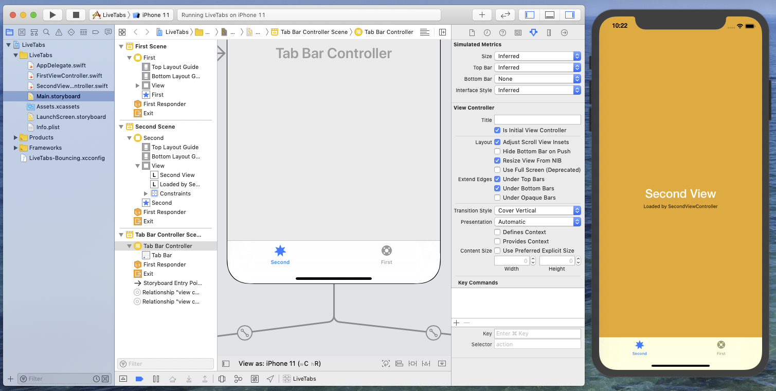 Updated target application with changed tabs order