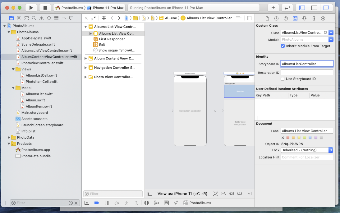Setting a storyboard Id in the Main storyboard