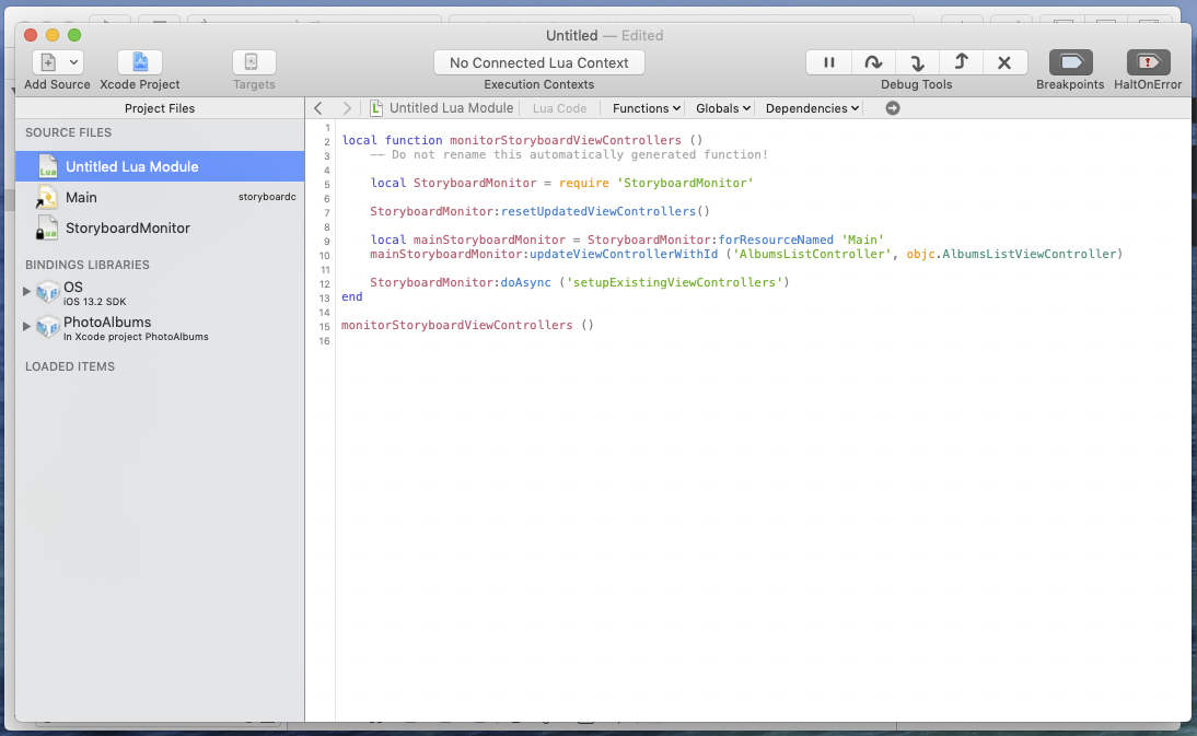 Bounces project with dynamic view controller in storyboard