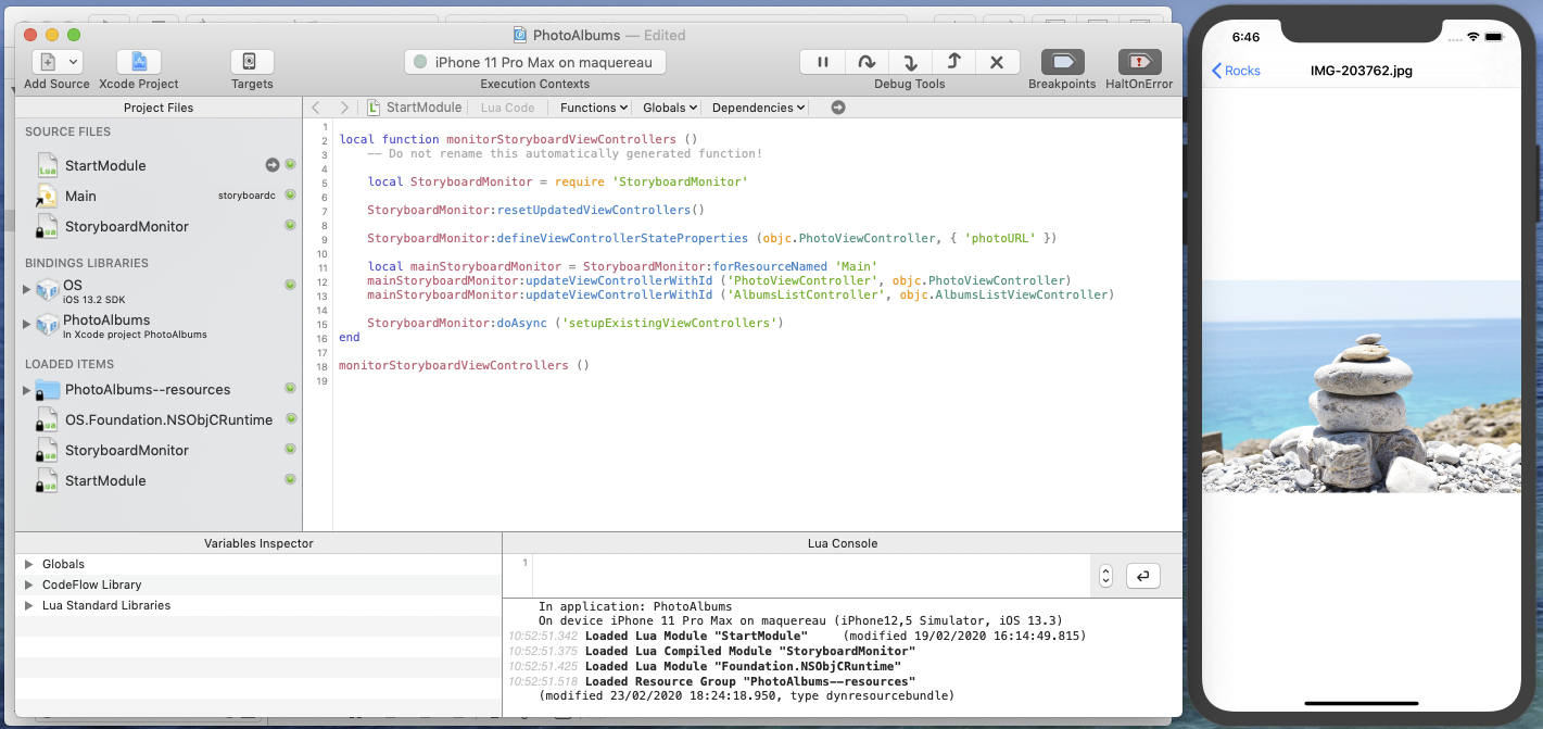 Bounces project with dynamic PhotoViewController and its state property